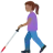 Woman With White Cane: Medium-Dark Skin Tone