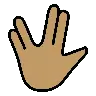 Vulcan Salute: Medium Skin Tone Emoji 🖖🏽 image - OpenMoji style