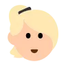 Woman: Light Skin Tone, Blond Hair Emoji 👱🏻‍♀️ image - Tossface style