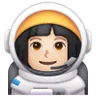 Woman Astronaut: Light Skin Tone Emoji 👩🏻‍🚀 image - Samsung style