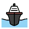 Emoji Navele de pasageri 🛳 image - OpenMoji style