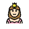 Princess: Light Skin Tone Emoji 👸🏻 image - OpenMoji style