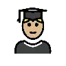 Student: Medium-Light Skin Tone Emoji 🧑🏼‍🎓 image - OpenMoji style