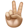 Victory Hand: Medium-Light Skin Tone Emoji ✌🏼 image - Samsung style