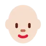 Woman: Light Skin Tone, Bald Emoji 👩🏻‍🦲 image - Twitter / X (Twemoji) style