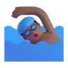 Man Swimming: Medium-Dark Skin Tone Emoji 🏊🏾‍♂️ image - Microsoft 3D Fluent style