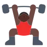 Man Lifting Weights: Dark Skin Tone Emoji 🏋🏿‍♂️ image - Tossface style
