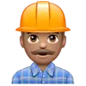 Construction Worker: Medium Skin Tone Emoji 👷🏽 image - WhatsApp style