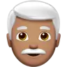 Man: Medium Skin Tone, White Hair Emoji 👨🏽‍🦳 image - Apple style