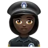 Woman Police Officer: Dark Skin Tone Emoji 👮🏿‍♀️ image - WhatsApp style