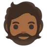 Person: Medium-Dark Skin Tone, Beard Emoji 🧔🏾 image - Google Noto Color style
