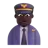 Man Pilot: Dark Skin Tone