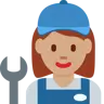 Woman Mechanic: Medium Skin Tone Emoji 👩🏽‍🔧 image - Twitter / X (Twemoji) style