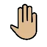 Raised Back Of Hand: Medium-Light Skin Tone Emoji 🤚🏼 image - OpenMoji style