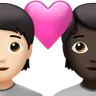 Couple With Heart: Person, Person, Light Skin Tone, Dark Skin Tone Emoji 🧑🏻‍❤️‍🧑🏿 image - Apple style