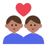 Couple With Heart: Man, Man, Medium Skin Tone Emoji 👨🏽‍❤️‍👨🏽 image - Tossface style