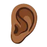 Ear: Medium-Dark Skin Tone Emoji 👂🏾 image - Google Noto Color Animated style