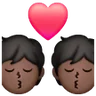 Kiss: Dark Skin Tone Emoji 💏🏿 image - Samsung style