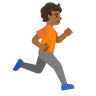Person Running Facing Right: Medium-Dark Skin Tone Emoji 🏃🏾‍➡️ image - Google Noto Color style