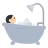 Person Taking Bath: Light Skin Tone