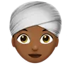 Woman Wearing Turban: Medium-Dark Skin Tone Emoji 👳🏾‍♀️ image - Apple style