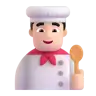 Man Cook: Light Skin Tone Emoji 👨🏻‍🍳 image - Microsoft 3D Fluent style