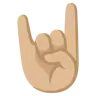 Sign Of The Horns: Medium-Light Skin Tone Emoji 🤘🏼 image - Google Noto Color style