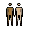 Men Holding Hands: Medium-Dark Skin Tone, Medium-Light Skin Tone Emoji 👨🏾‍🤝‍👨🏼 image - OpenMoji style