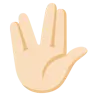 Vulcan Salute: Light Skin Tone Emoji 🖖🏻 image - Google Noto Color style