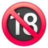 Emoji Nessuno sotto il simbolo di diciotto anni 🔞 image - Samsung style