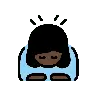 Woman Bowing: Dark Skin Tone Emoji 🙇🏿‍♀️ image - OpenMoji style
