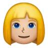 Woman: Medium-Light Skin Tone, Blond Hair Emoji 👱🏼‍♀️ image - Samsung style