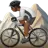 Person Mountain Biking: Medium-Dark Skin Tone