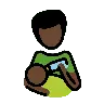 Man Feeding Baby: Dark Skin Tone Emoji 👨🏿‍🍼 image - OpenMoji style