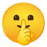 ใบหน้าด้วยนิ้วปิดริมฝีปากปิด Emoji 🤫 image - Google Noto Color style