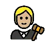 Judge: Medium-Light Skin Tone Emoji 🧑🏼‍⚖️ image - OpenMoji style