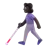 Woman With White Cane: Dark Skin Tone