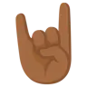 Sign Of The Horns: Medium-Dark Skin Tone Emoji 🤘🏾 image - Google Noto Color style