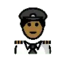 Pilot: Medium-Dark Skin Tone Emoji 🧑🏾‍✈️ image - OpenMoji style