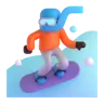Snowboarder: Dark Skin Tone Emoji 🏂🏿 image - Microsoft 3D Fluent style