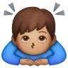 Man Bowing: Medium Skin Tone Emoji 🙇🏽‍♂️ image - Samsung style