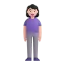 Woman Standing: Light Skin Tone Emoji 🧍🏻‍♀️ image - Microsoft 3D Fluent style