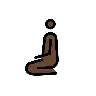 Man Kneeling: Dark Skin Tone Emoji 🧎🏿‍♂️ image - OpenMoji style