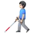 Man With White Cane: Light Skin Tone