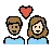 Couple With Heart: Woman, Man, Medium Skin Tone, Light Skin Tone