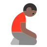 Man Kneeling: Medium-Dark Skin Tone Emoji 🧎🏾‍♂️ image - Tossface style