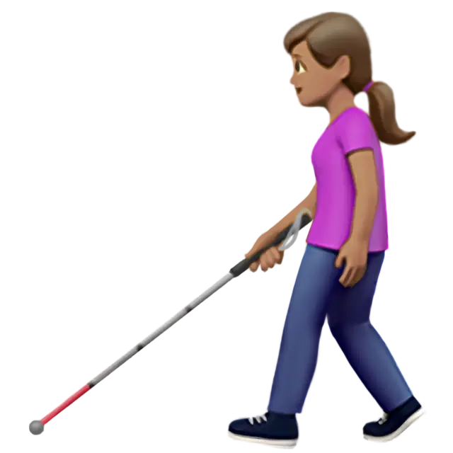 Woman With White Cane: Medium Skin Tone