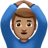 Man Gesturing Ok: Medium Skin Tone Emoji 🙆🏽‍♂️ image - Apple style