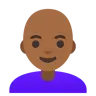 Woman: Medium-Dark Skin Tone, Bald Emoji 👩🏾‍🦲 image - Google Noto Color style