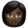 Woman: Dark Skin Tone Emoji 👩🏿 image - WhatsApp style